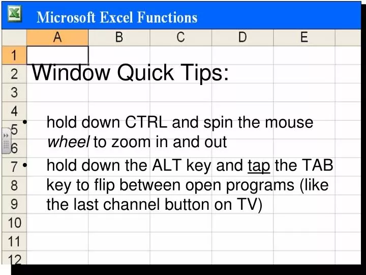 window quick tips