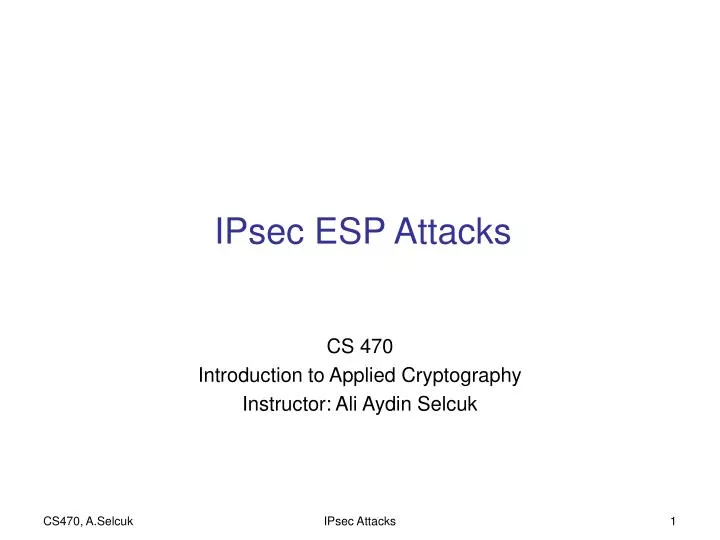ipsec esp attacks