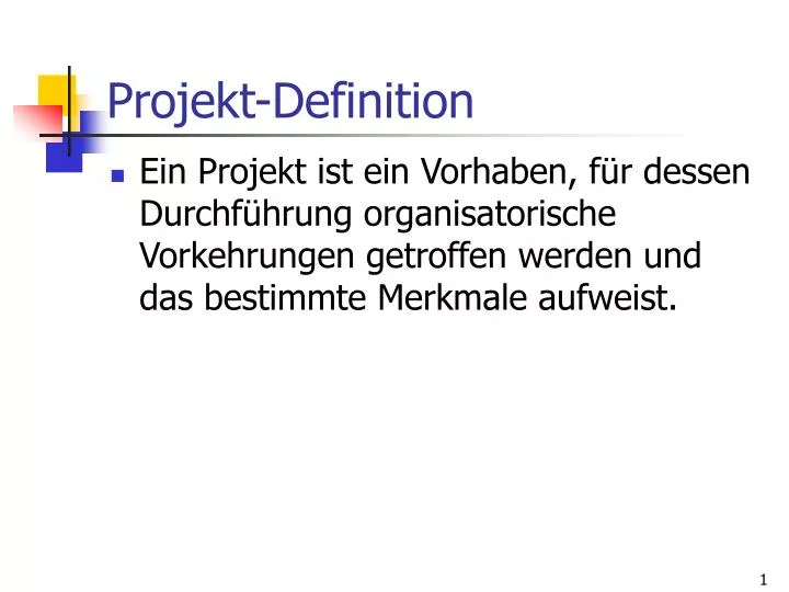 projekt definition