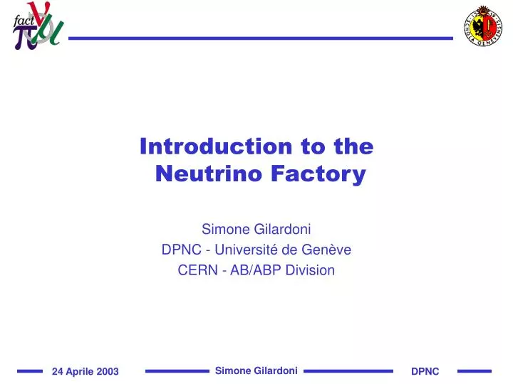 introduction to the neutrino factory