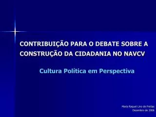 contribui o para o debate sobre a constru o da cidadania no navcv