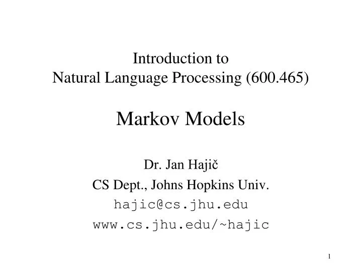 introduction to natural language processing 600 465 markov models