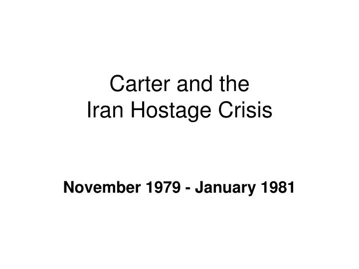 carter and the iran hostage crisis