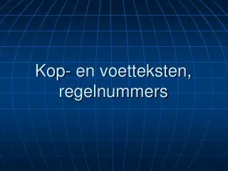 kop en voetteksten regelnummers