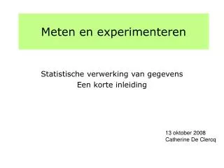 meten en experimenteren