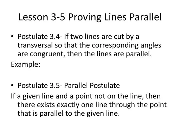 lesson 3 5 proving lines parallel