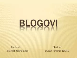 predmet student internet tehnologije du an jeremi 12049