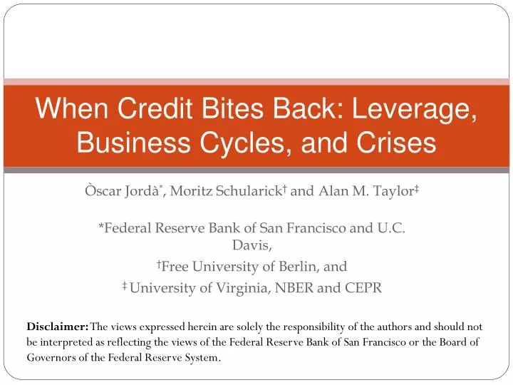 when credit bites back leverage business cycles and crises