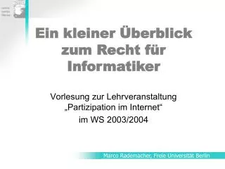 ein kleiner berblick zum recht f r informatiker