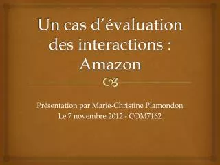 un cas d valuation des interactions amazon