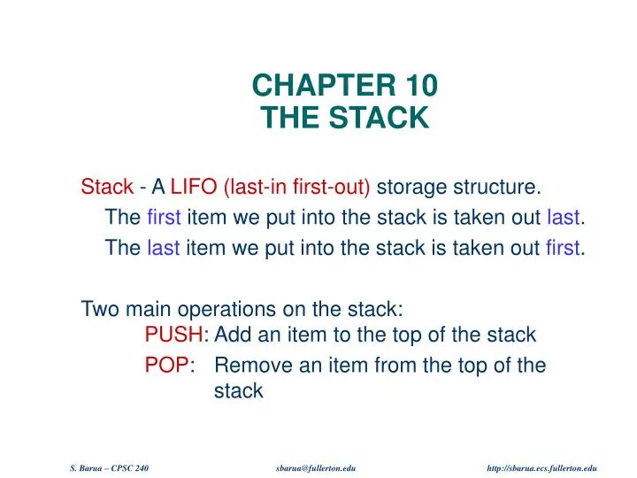 chapter 10 the stack