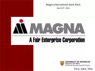 Magna International Stock Pitch