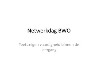 netwerkdag bwo