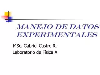 manejo de datos experimentales