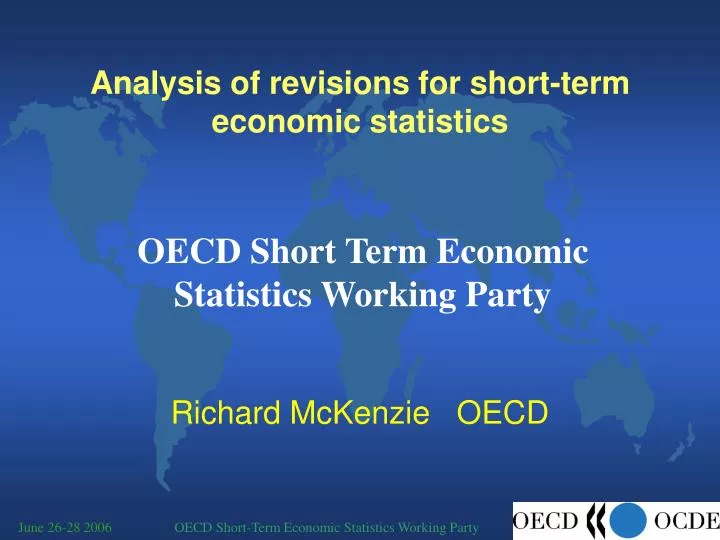 analysis of revisions for short term economic statistics