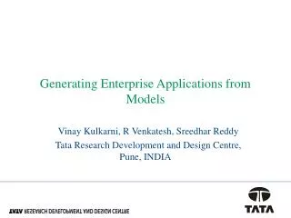 Generating Enterprise Applications from Models