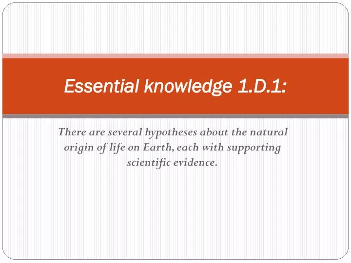 essential knowledge 1 d 1