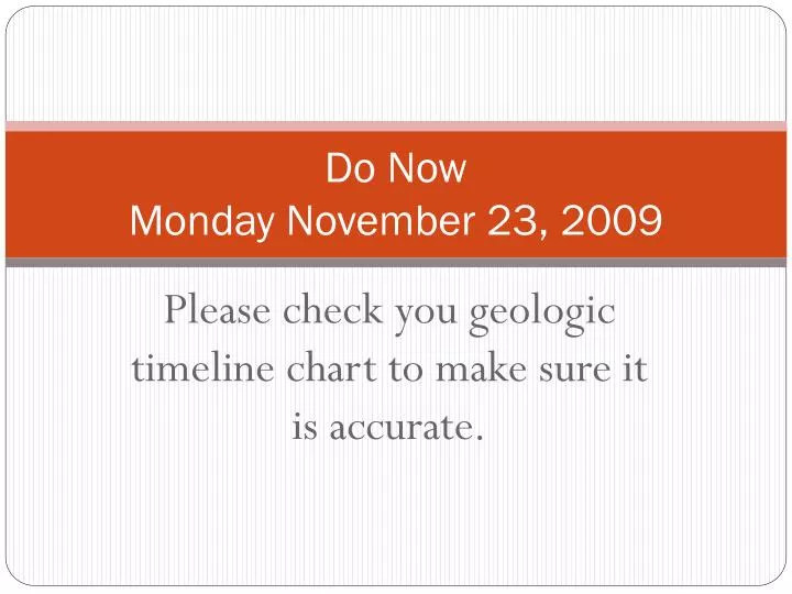 do now monday november 23 2009