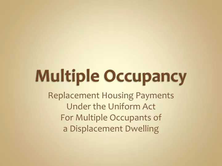 multiple occupancy
