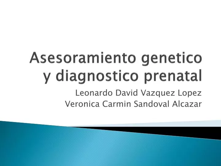 asesoramiento genetico y diagnostico prenatal