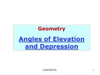 Geometry Angles of Elevation and Depression