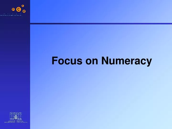 focus on numeracy