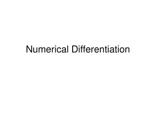 numerical differentiation