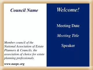 Meeting Date Meeting Title Speaker