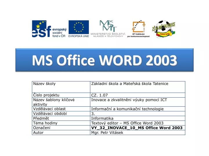 ms office word 2003