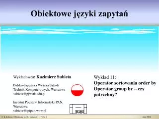 obiektowe j zyki zapyta