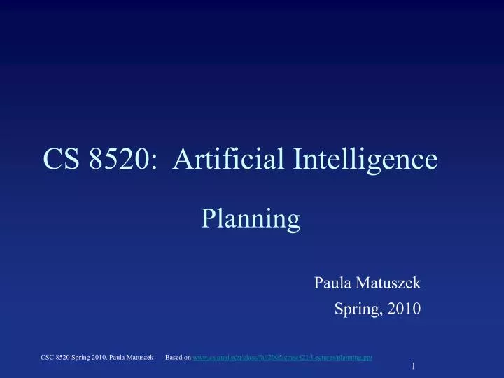 cs 8520 artificial intelligence