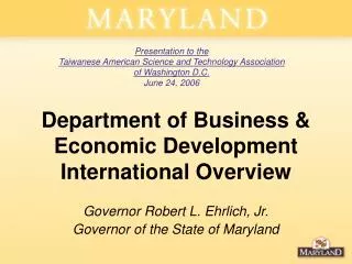 Department of Business &amp; Economic Development International Overview