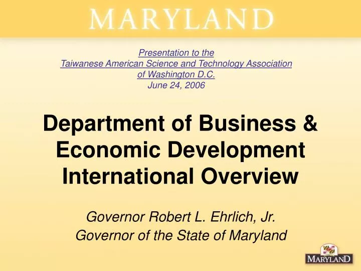 department of business economic development international overview