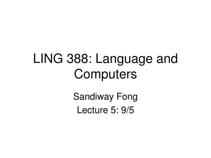 ling 388 language and computers