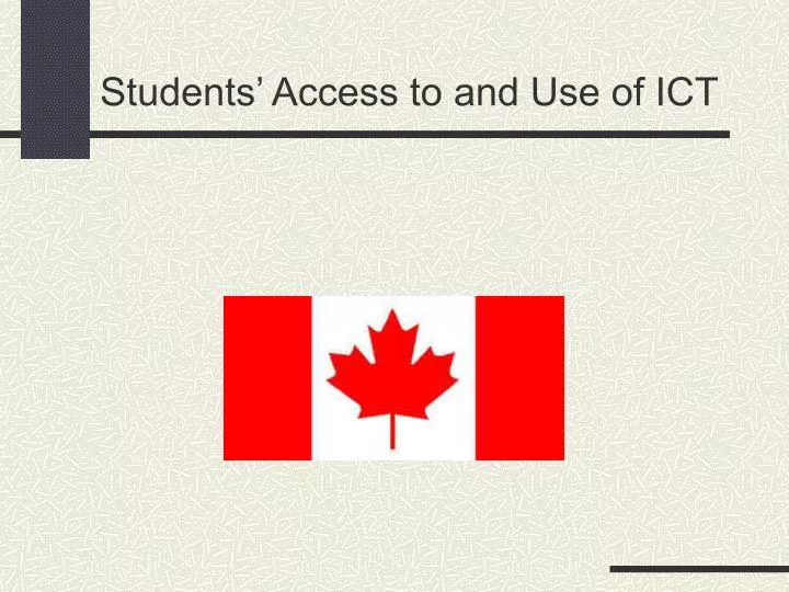 students access to and use of ict