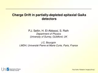 Charge Drift in partially-depleted epitaxial GaAs detectors