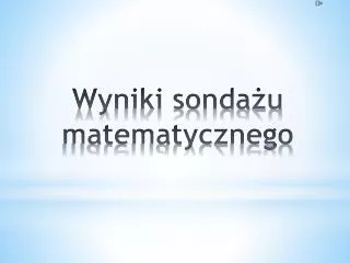 wyniki sonda u matematycznego