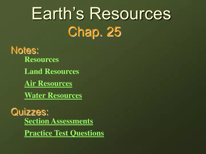earth s resources