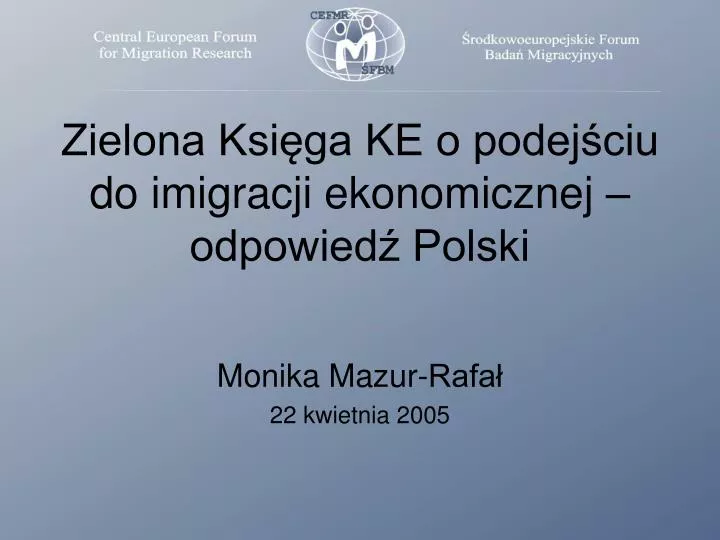 zielona ksi ga ke o podej ciu do imigracji ekonomicznej odpowied polski