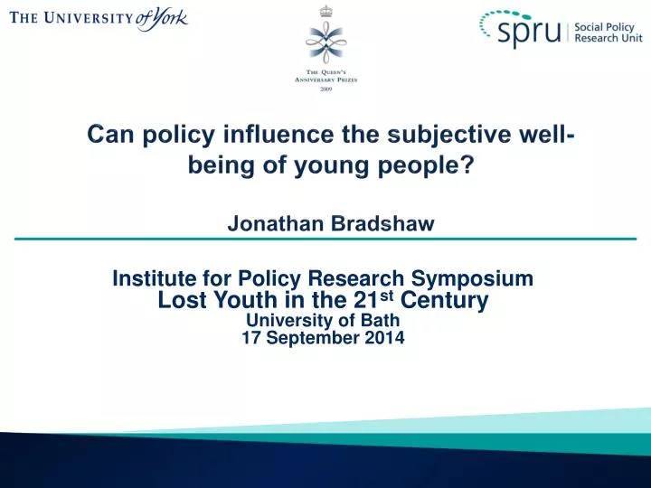 can policy influence the subjective well being of young people jonathan bradshaw