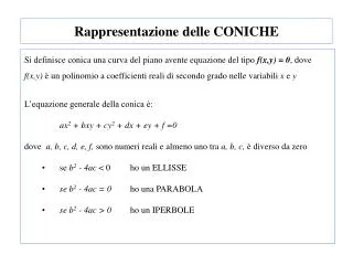rappresentazione delle coniche