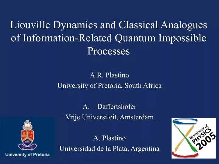 liouville dynamics and classical analogues of information related quantum impossible processes