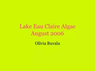 Lake Eau Claire Algae August 2006