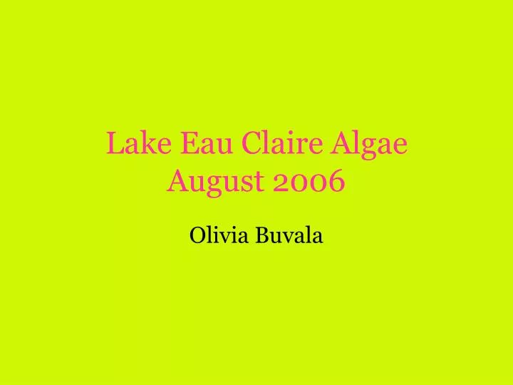 lake eau claire algae august 2006