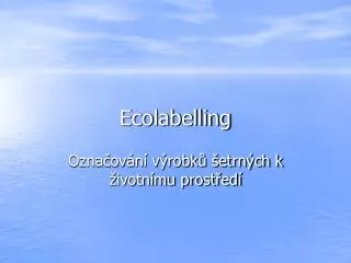 ecolabelling