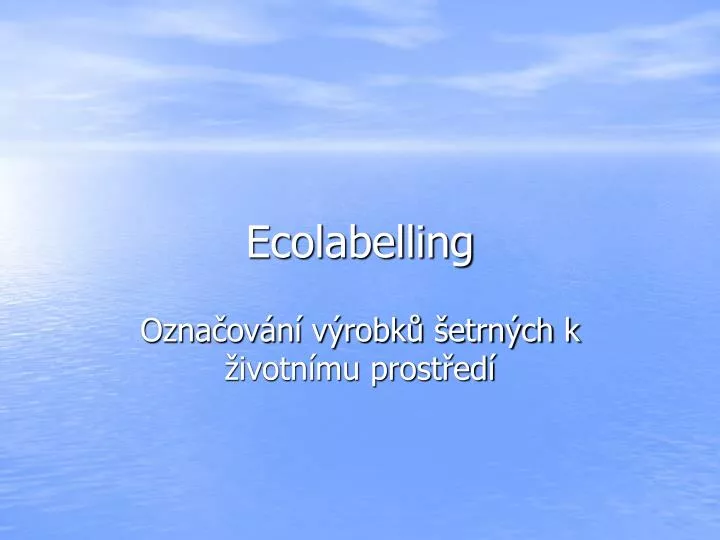 ecolabelling