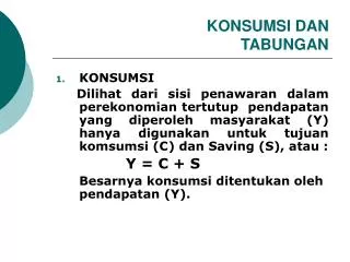 konsumsi dan tabungan