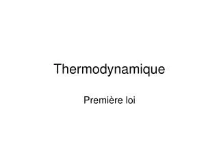 thermodynamique