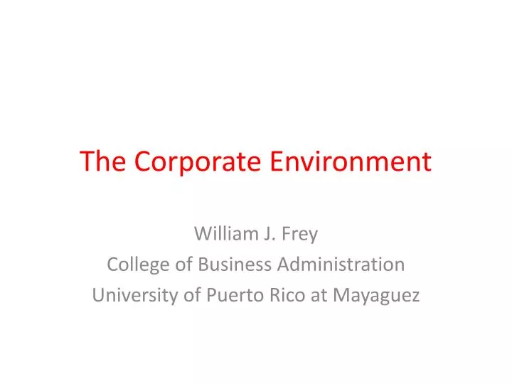 the corporate environment