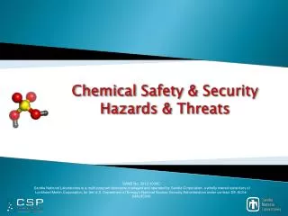 Chemical Safety &amp; Security Hazards &amp; Threats
